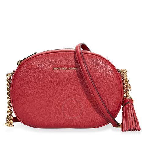 michael kors ginny crossbody red|Ginny Leather Crossbody Bag .